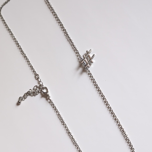 Silver Hashtag Pound Trending Keyword Pendant necklace - Picture 2 of 7